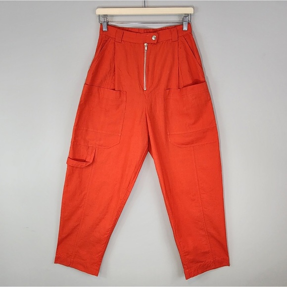 Urban Outfitters Linen Blend Low Rise Cargo Pants - Picture 2 of 11